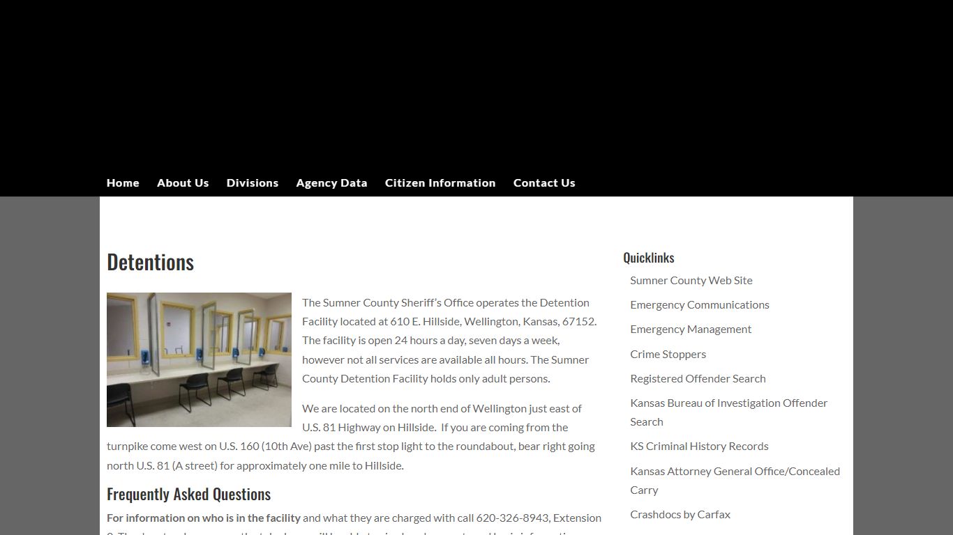 Detentions | Sumner County, KS - Sheriff Office
